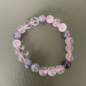 Cute Little Quartz Amethyst Stretch Bracelet